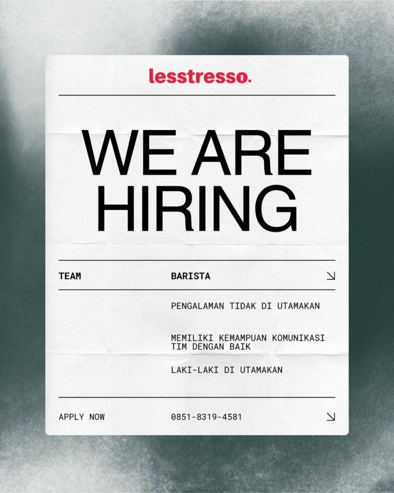 Lowongan Pekerjaan Barista di lesstressO.