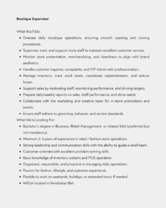 Lowongan Pekerjaan Boutique Supervisor & Marketing Specialist di The Aequus Studio