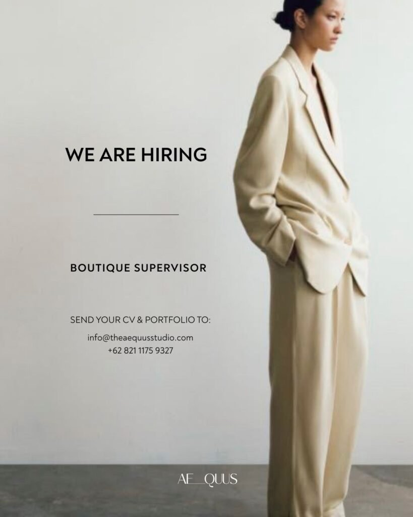 Lowongan Pekerjaan Boutique Supervisor & Marketing Specialist di The Aequus Studio