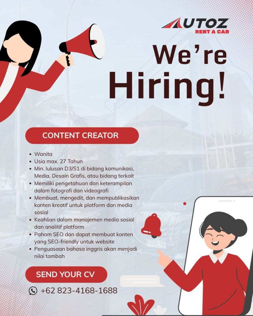 Lowongan Pekerjaan Content Creator di AUTOZ RENT A CAR