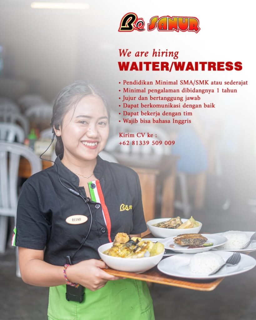 Lowongan Pekerjaan Waiter/Waitress & Cook di BO SANUR