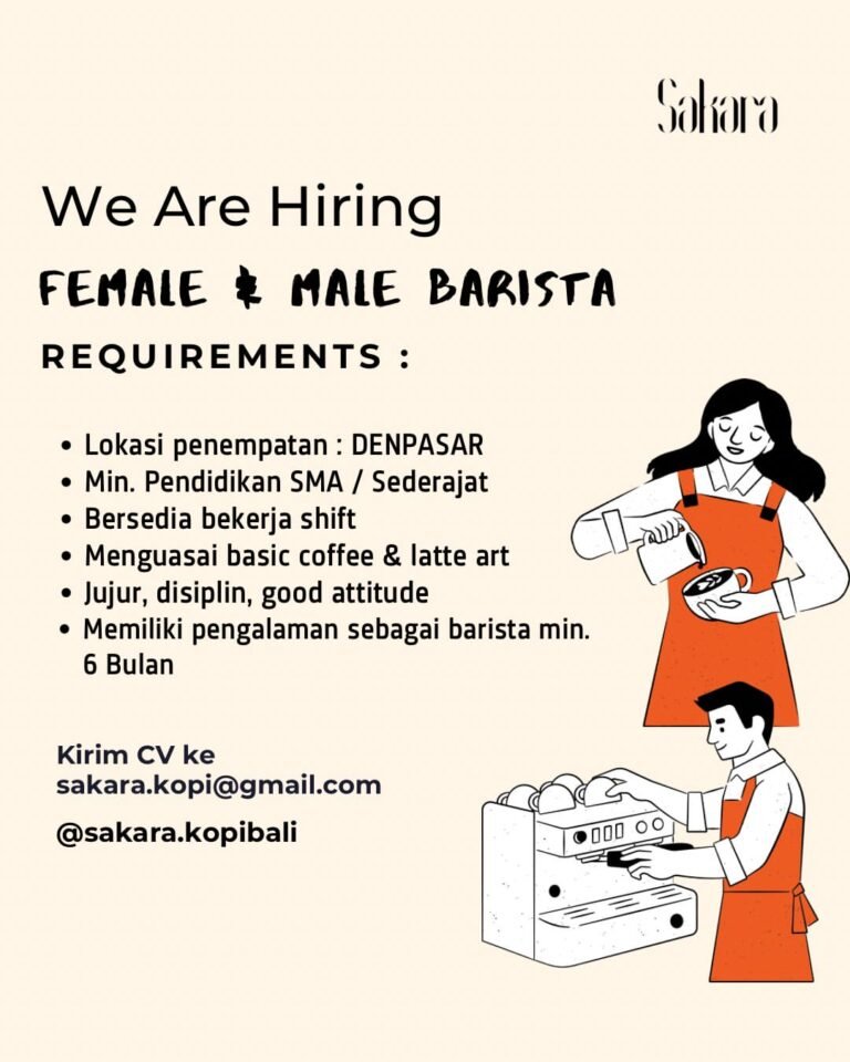 Lowongan Pekerjaan Barista di Sakara Kopi Denpasar