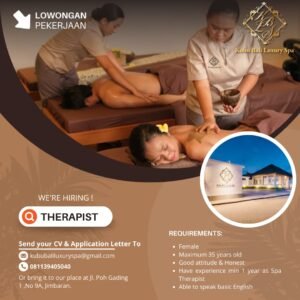 Lowongan Pekerjaan Front Office & Therapist di Kubu Bali Luxury Spa Jimbaran