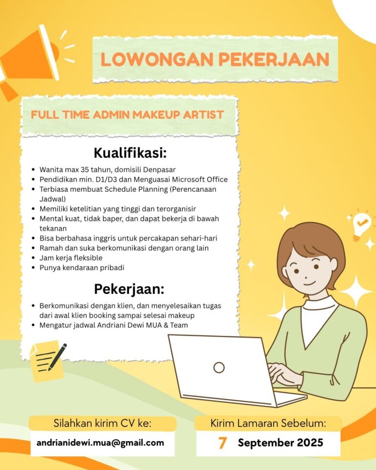 Lowongan Pekerjaan Admin Makeup Artist di Denpasar
