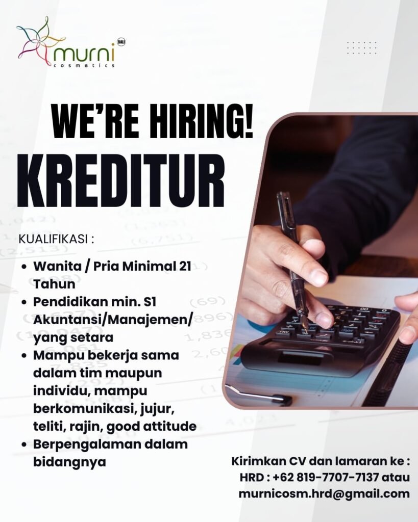 Lowongan Pekerjaan Kreditur di Amurni Cosmetics