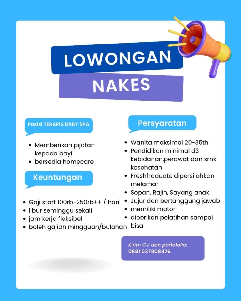 Lowongan Pekerjaan Terapis Baby Spa