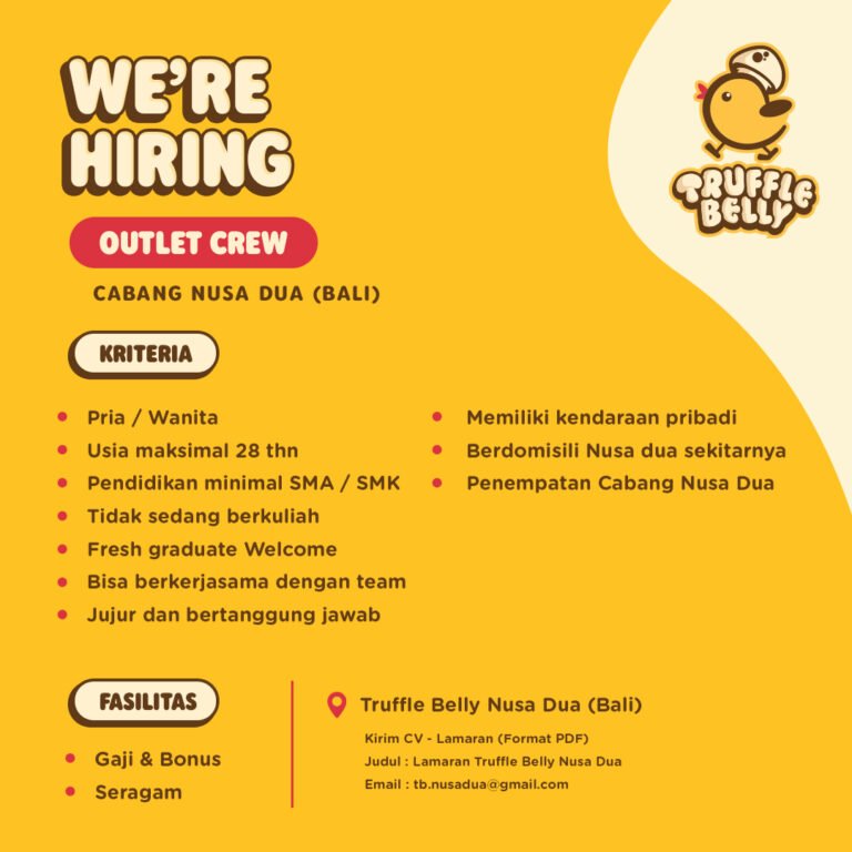 Lowongan Pekerjaan Outlet Crew di Truffle Belly Nusa Dua