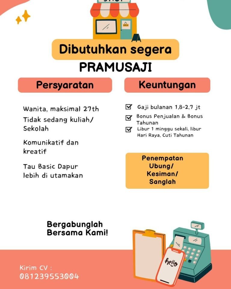 Lowongan Pekerjaan Pramusaji di Denpasar