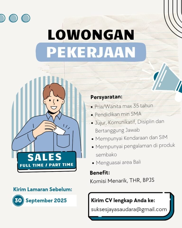 Lowongan Pekerjaan Sales Sembako di Bali