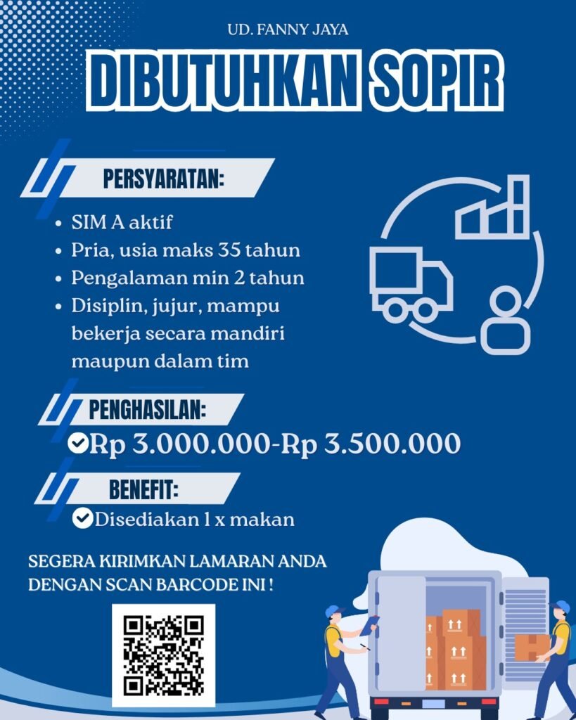 Lowongan Pekerjaan Sopir di UD. Fanny Jaya