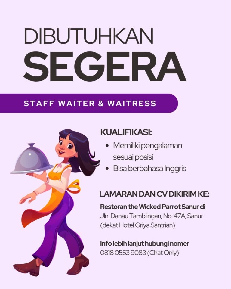 Lowongan Pekerjaan Waiter & Waitress di The Wicked Parrot Sanur