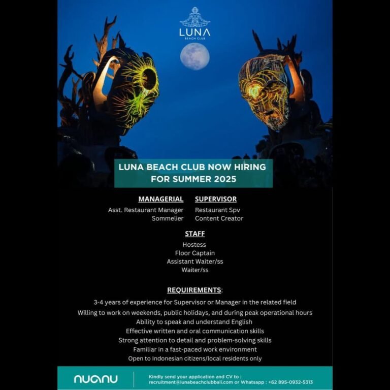 Lowongan Pekerjaan di Luna Beach Club Bali