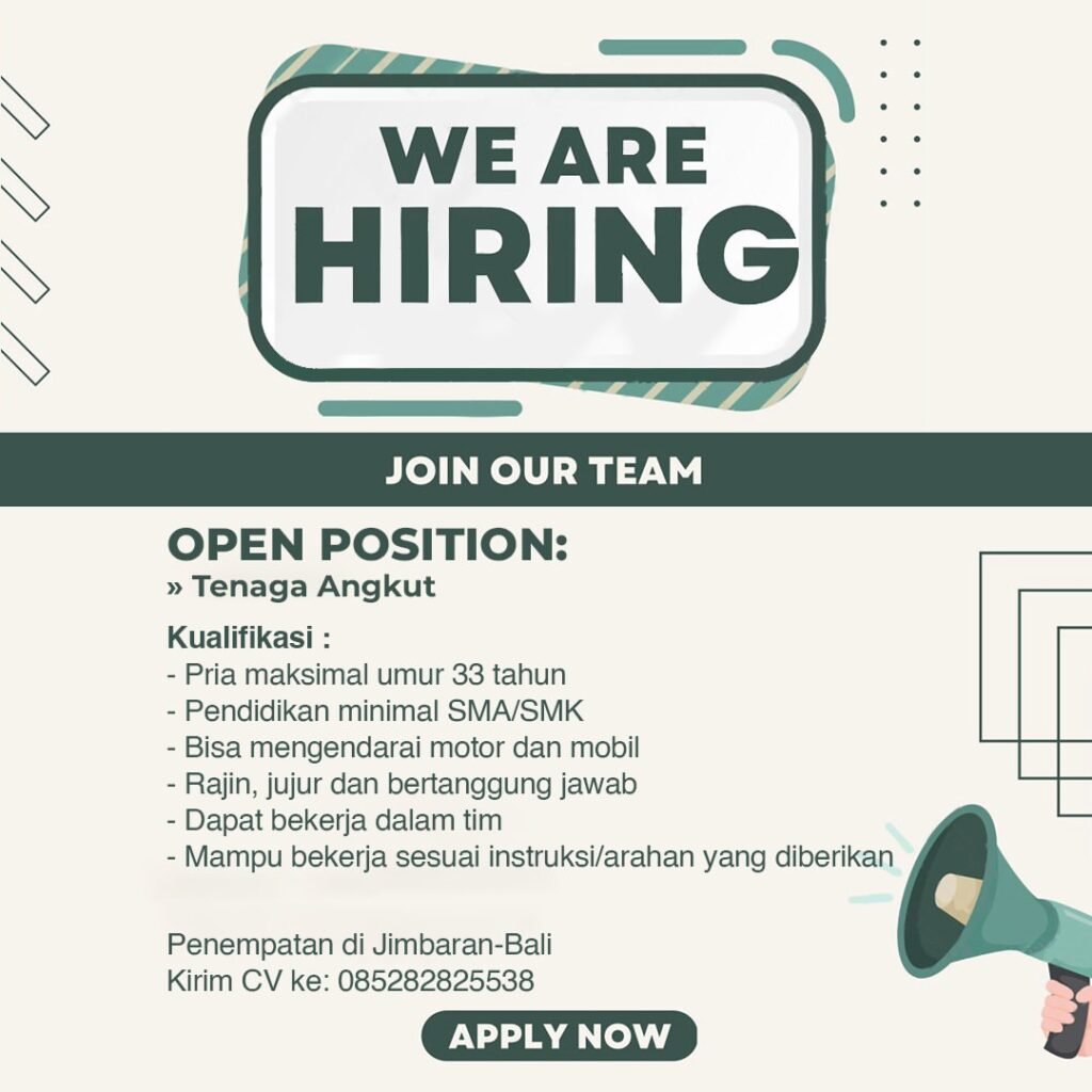 Lowongan Pekerjaan Tenaga Angkut di Jimbaran