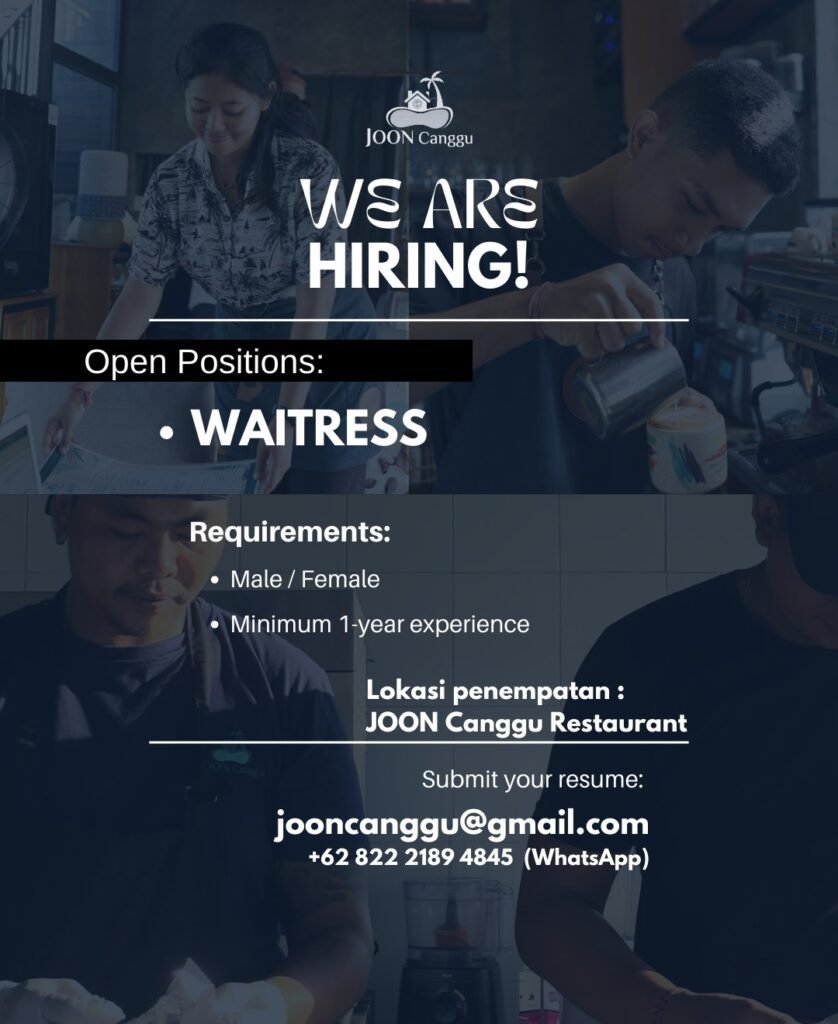 Lowongan Pekerjaan Waitress di JOON Canggu
