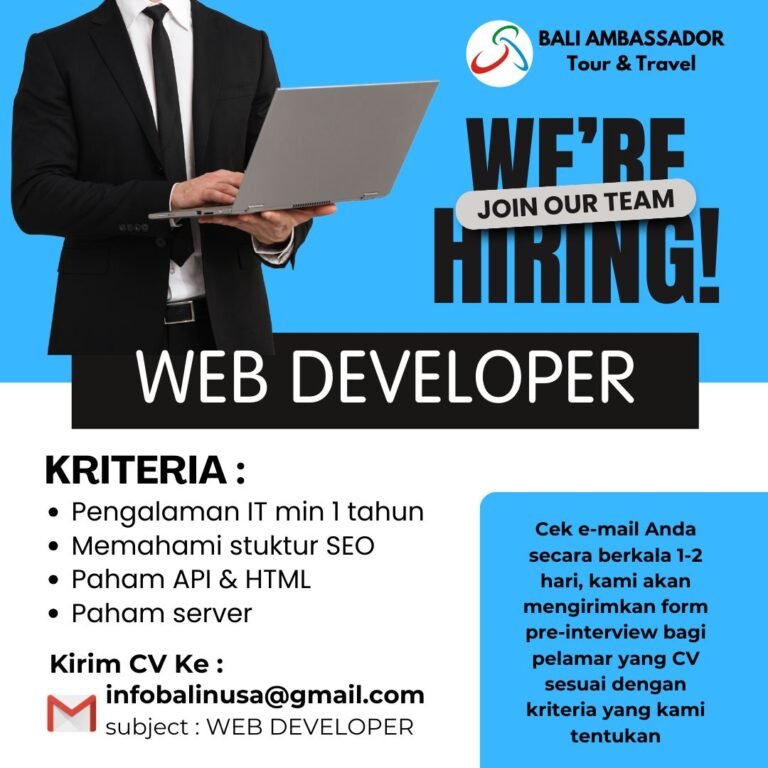 Lowongan Pekerjaan Web Developer di Bali Ambassador Tour & Travel