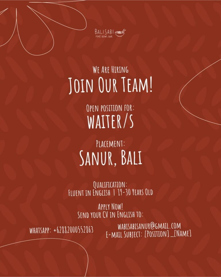 Lowongan Pekerjaan Waiter/s di Balisabi Poke Bowl Bar Sanur