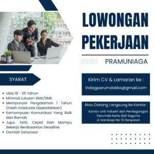 Lowongan Pekerjaan di Perumda Kerta Bali Saguna Denpasar