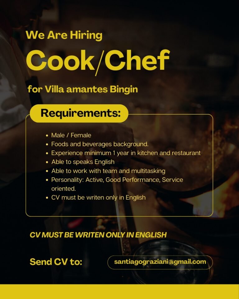 Lowongan Pekerjaan Cook/Chef di Villa Amantes Bingin