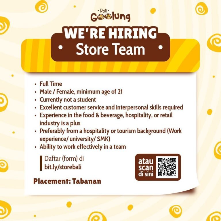Lowongan Pekerjaan Store Team di Roti Goolung Tabanan