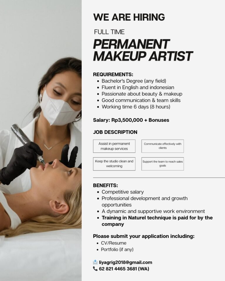 Lowongan Pekerjaan Permanent Makeup Artist di Bali