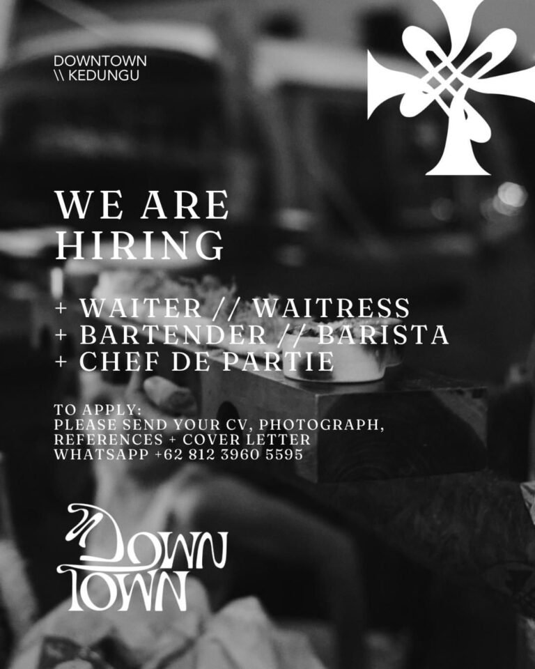 Lowongan Pekerjaan Waiter, Bartender, & Chef de Partie di Down Town Kedungu