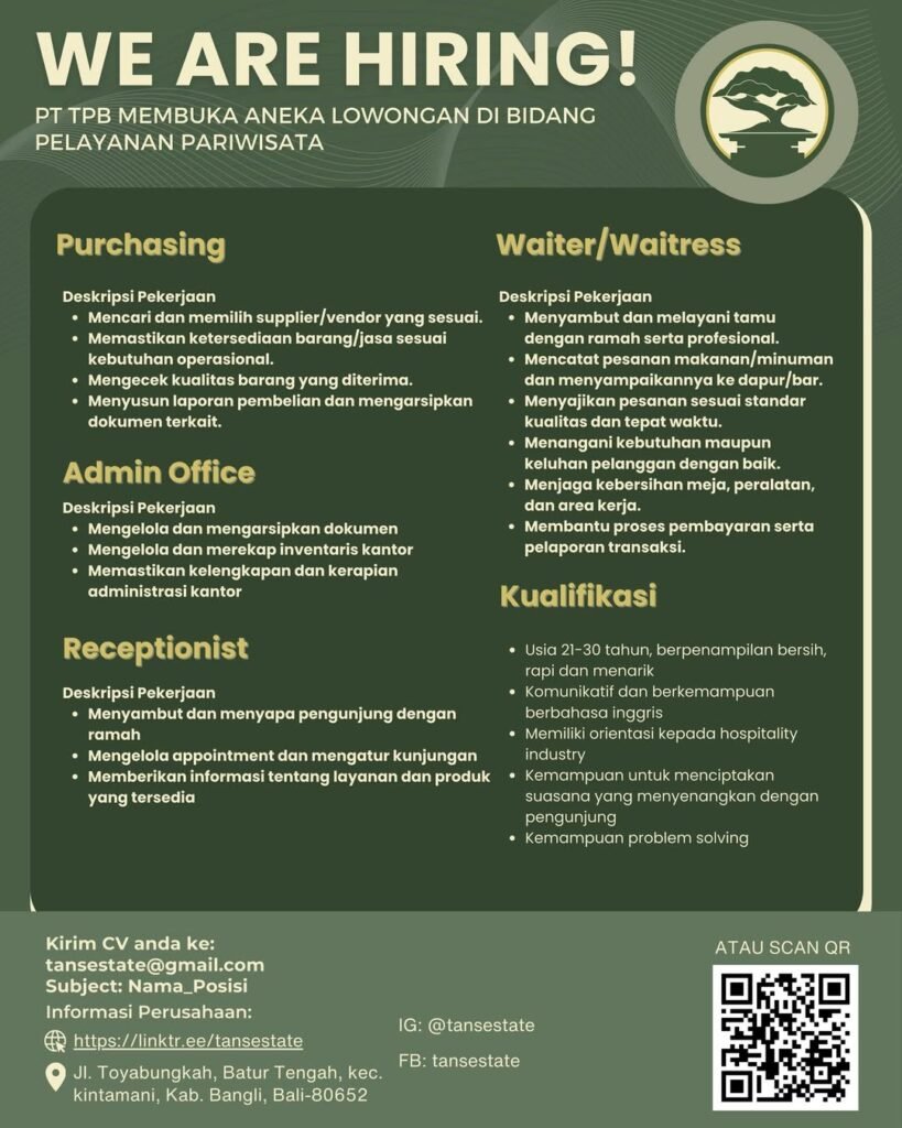Lowongan Pekerjaan di PT TPB Kintamani