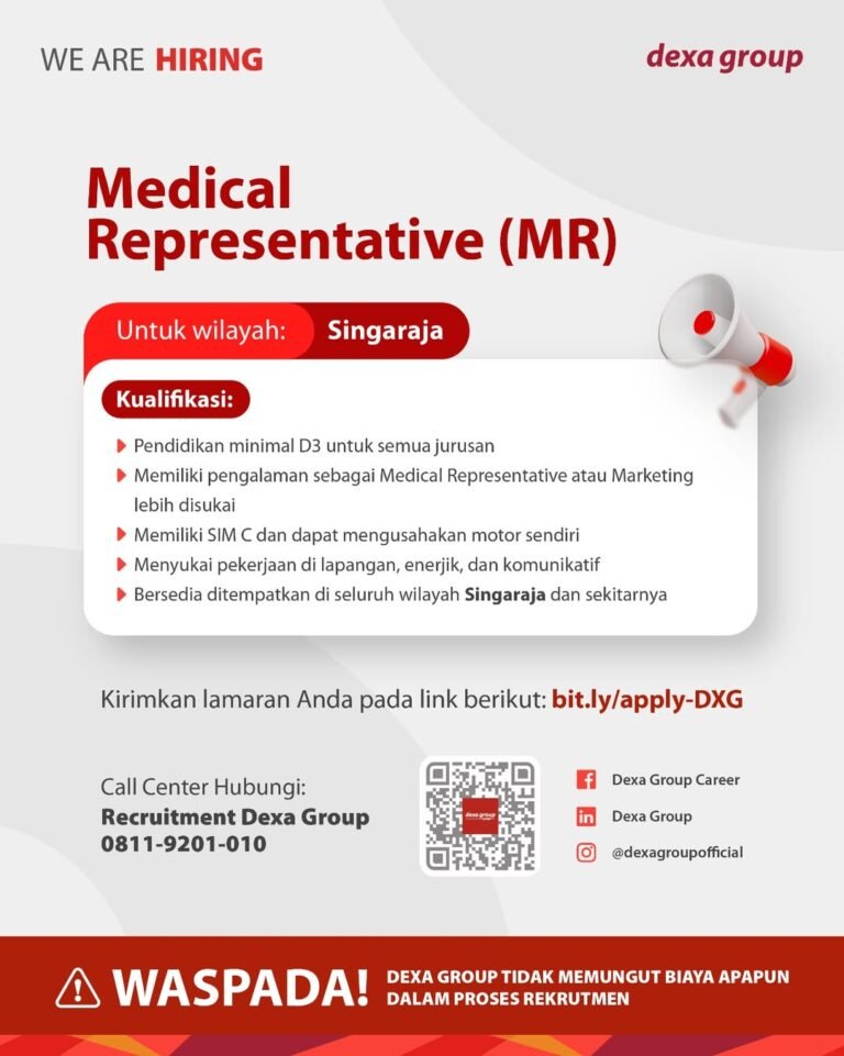 Lowongan Pekerjaan Medical Representative di Dexa Group Singaraja