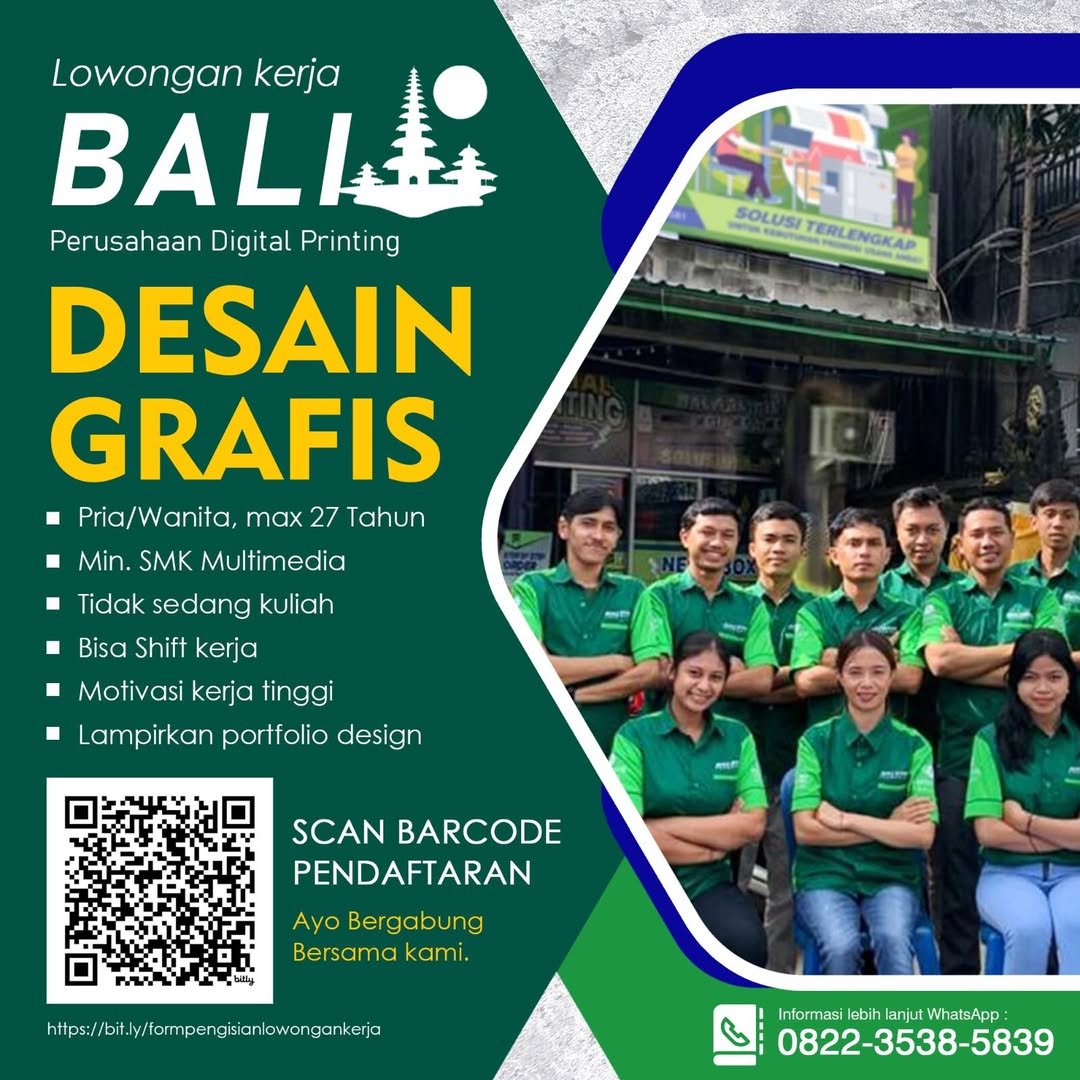 Lowongan Pekerjaan Desain Grafis di CV. Balistars Promosindo Jimbaran