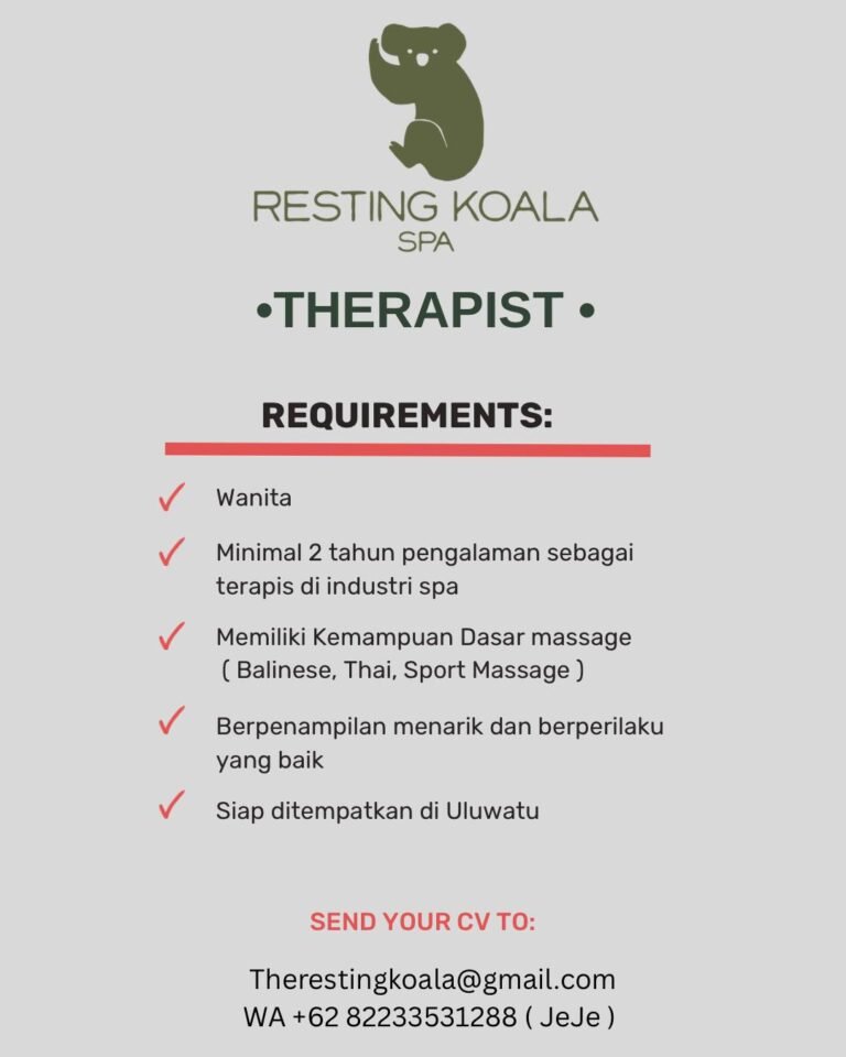 Lowongan Pekerjaan Therapist di Resting Koala Spa Uluwatu