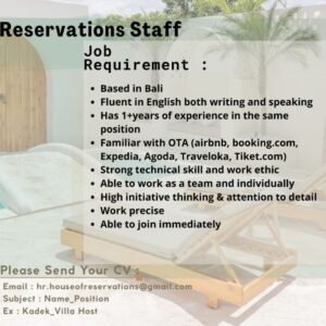 Lowongan Pekerjaan Villa Host, Housekeeping, Developer, dll di Icopian Bali