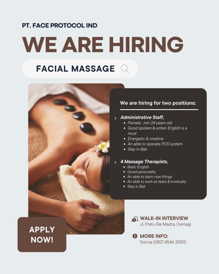 Lowongan Pekerjaan di PT. Face Protocol IND Cemagi