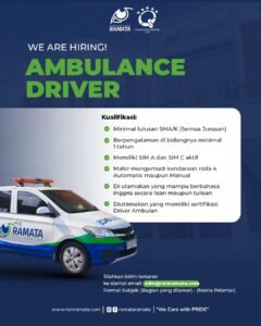 Lowongan Pekerjaan Refraksionis Optision & Ambulance Driver di RS Mata Ramata