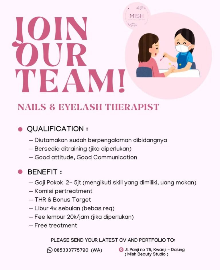 Lowongan Pekerjaan Nails & Eyelash Therapist di Mish Beauty Studio Dalung