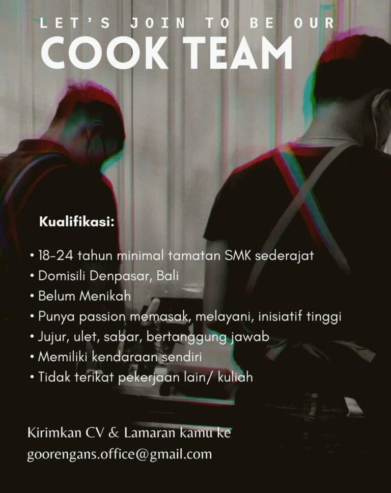 Lowongan Pekerjaan Cook di Goorengans Denpasar
