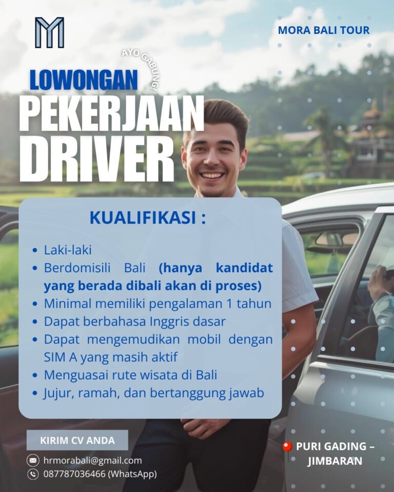 Lowongan Pekerjaan Driver di Mora Bali Tour Jimbaran