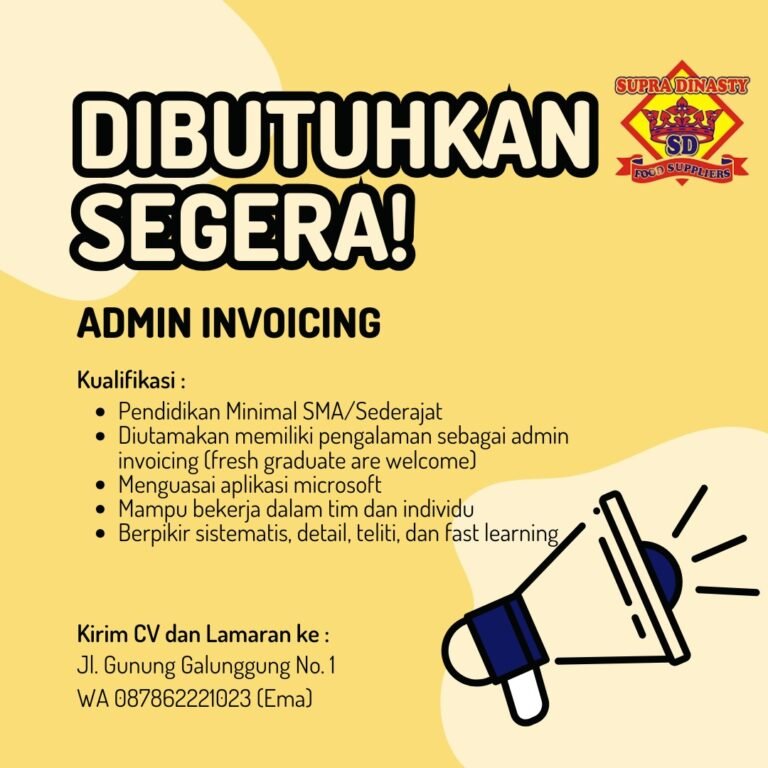Lowongan Pekerjaan Admin Invoicing di Supra Dinasty Bali