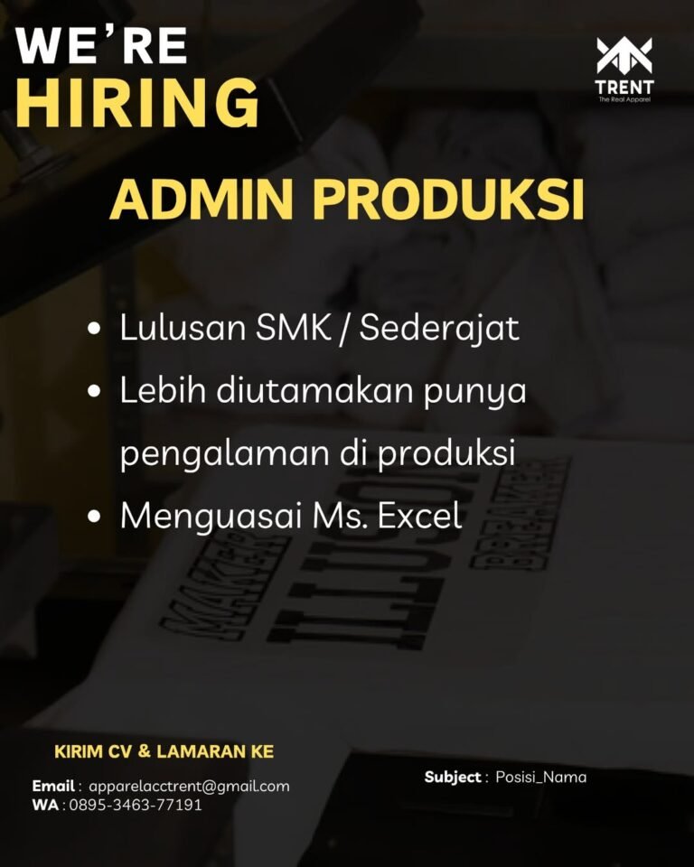 Lowongan Pekerjaan di Trent The Real Apparel