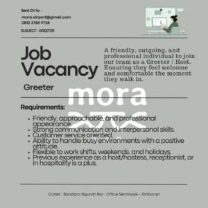 Lowongan Pekerjaan Admin Purchasing & Greeter di Mora Bali