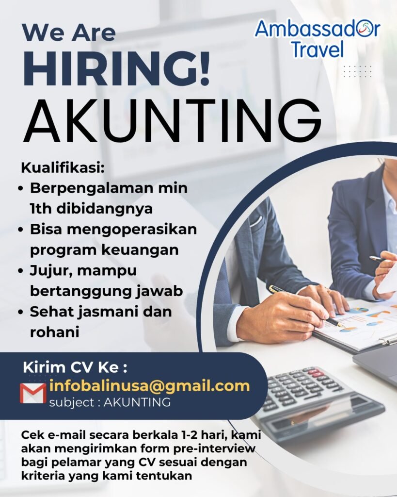 Lowongan Pekerjaan Akunting di Ambassador Travel