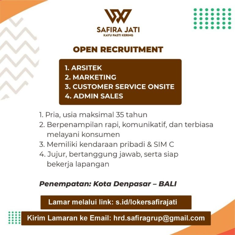 Lowongan Pekerjaan di Safira Jati Denpasar