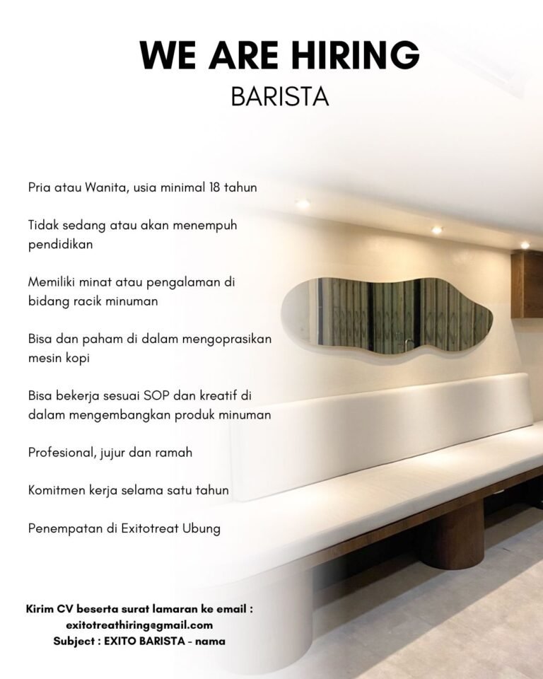 Lowongan Pekerjaan Barista di Exitotreat Ubung