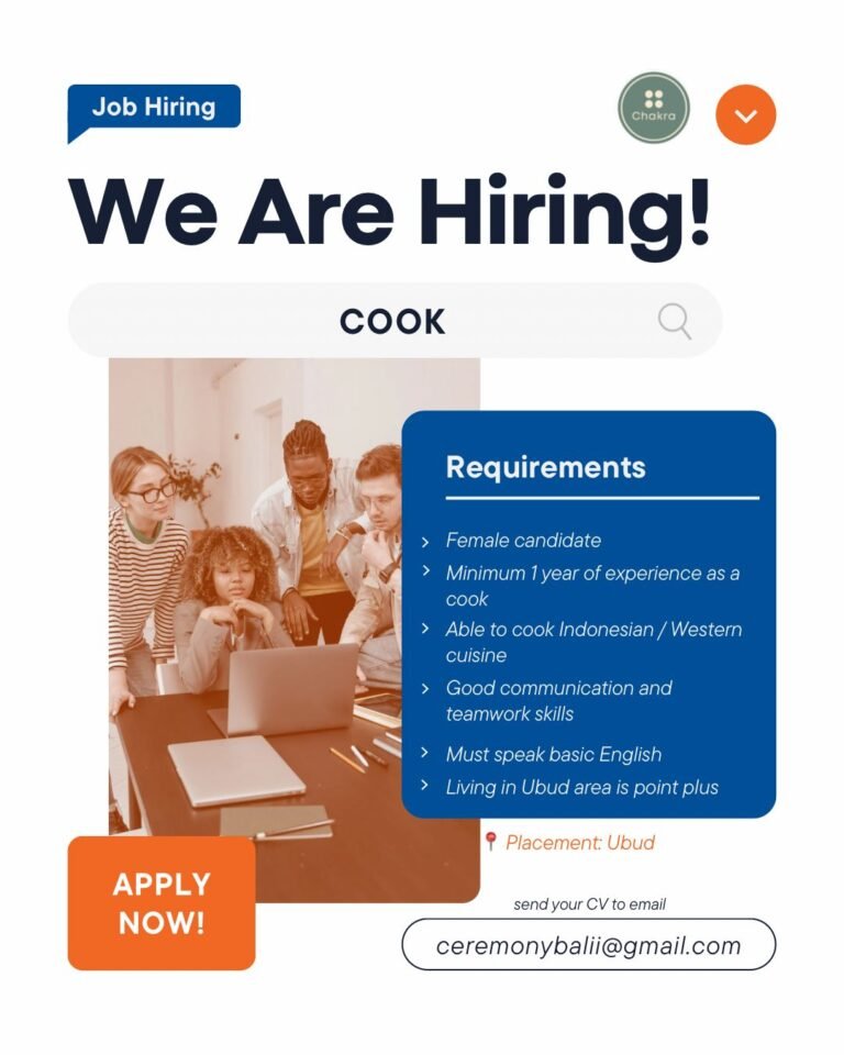Lowongan Pekerjaan Cook di Chakra Ubud