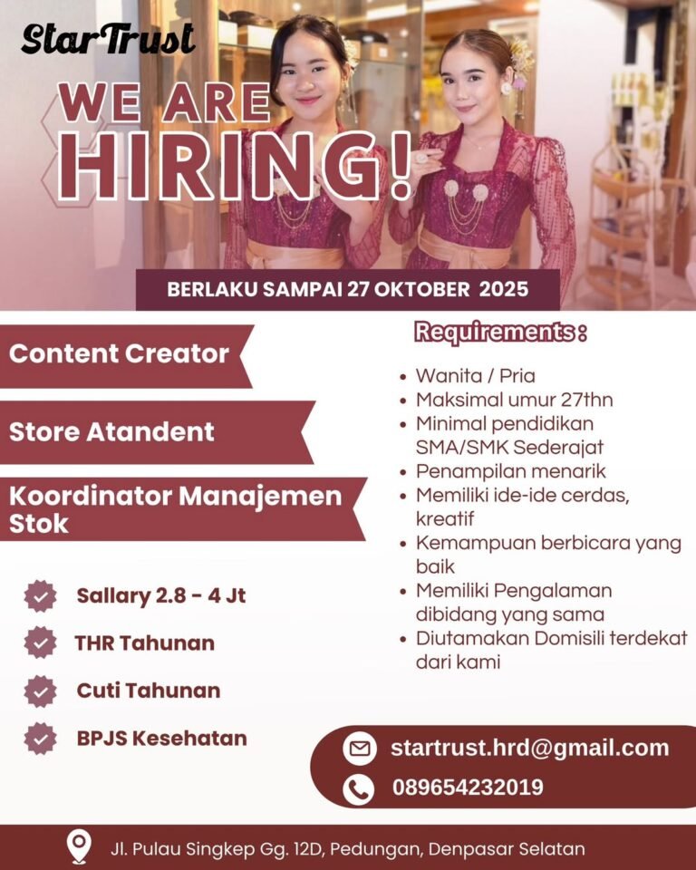 Lowongan Pekerjaan Star Trust Denpasar