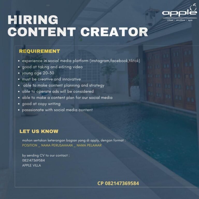 Lowongan Pekerjaan Content Creator Bali