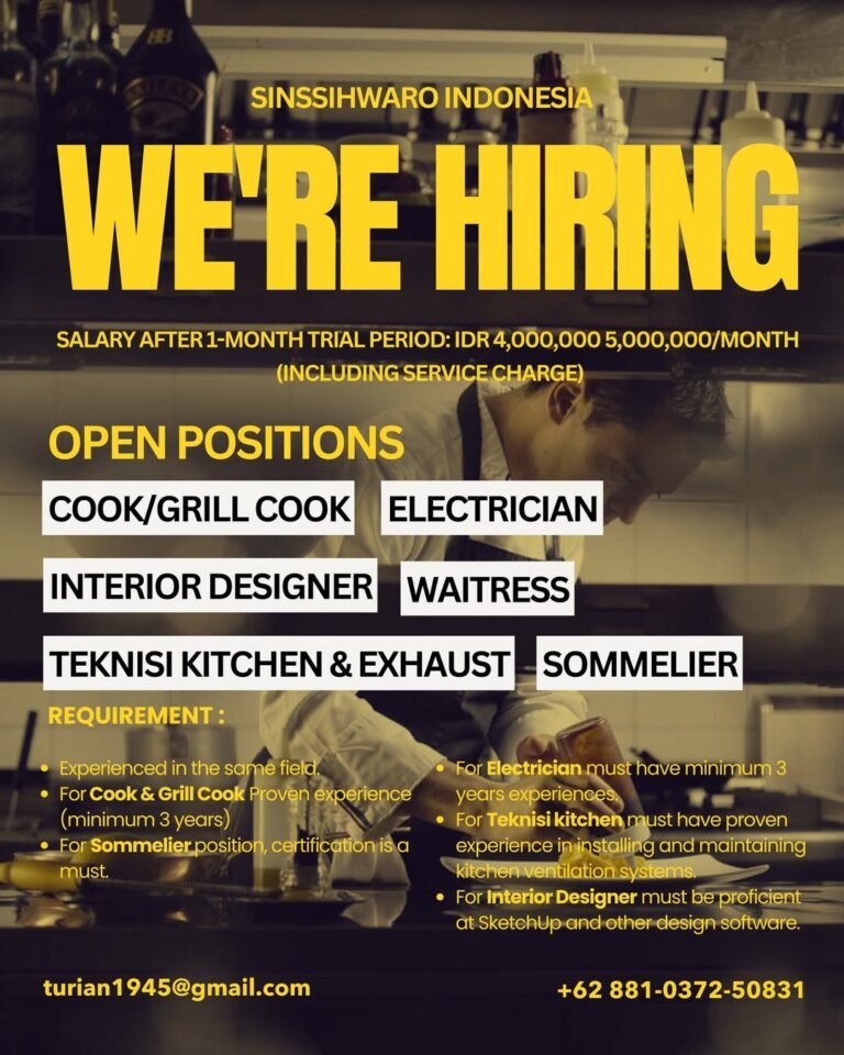 Lowongan Pekerjaan Sinssihwaro Indonesia Bali