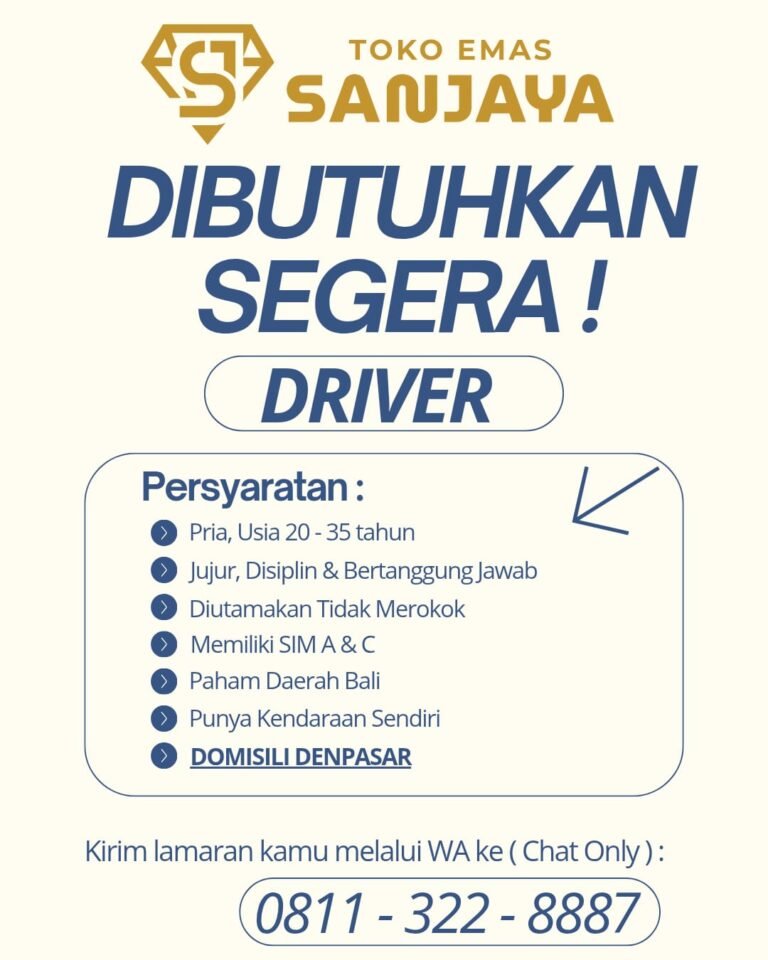 Lowongan Pekerjaan Driver di ES Sanjaya Denpasar