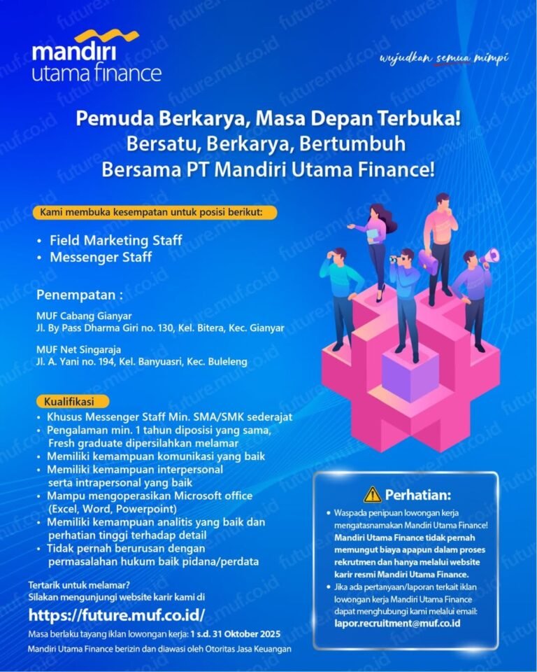 Lowongan Pekerjaan Mandiri Utama Finance Gianyar & Singaraja