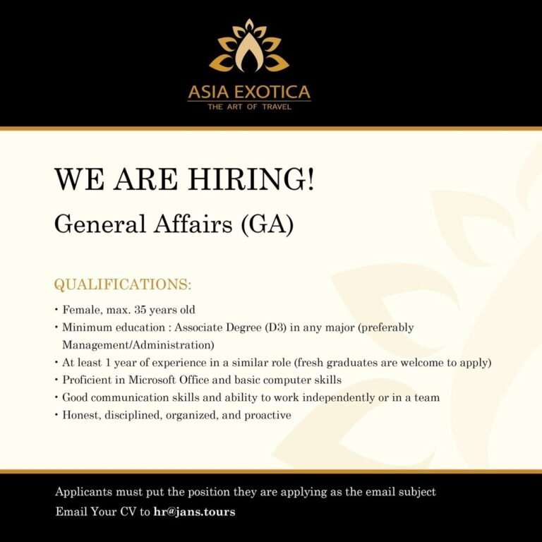 Lowongan Pekerjaan General Affairs di ASIA EXOTICA