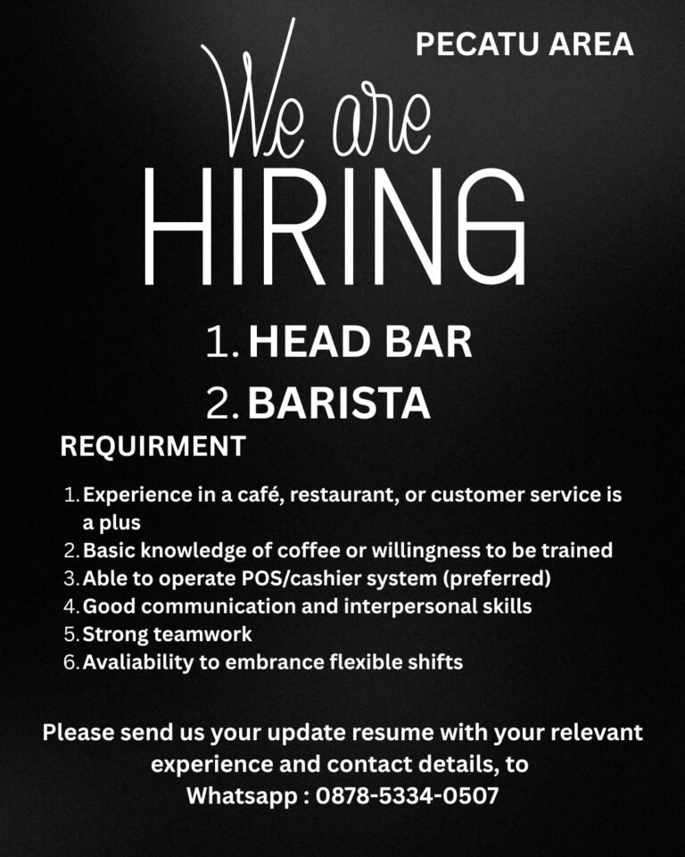 Lowongan Pekerjaan Head Bar & Barista di Pecatu
