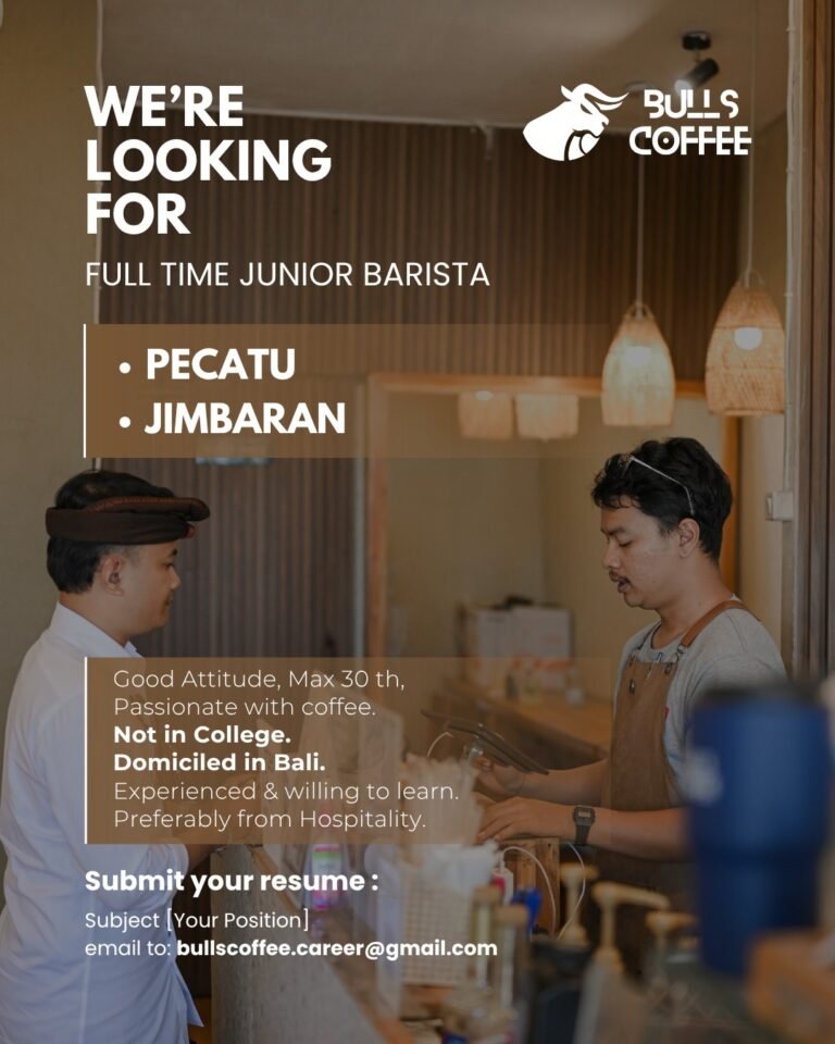 Lowongan Pekerjaan Junior Barista di Bulls Coffee Pecatu & Jimbaran